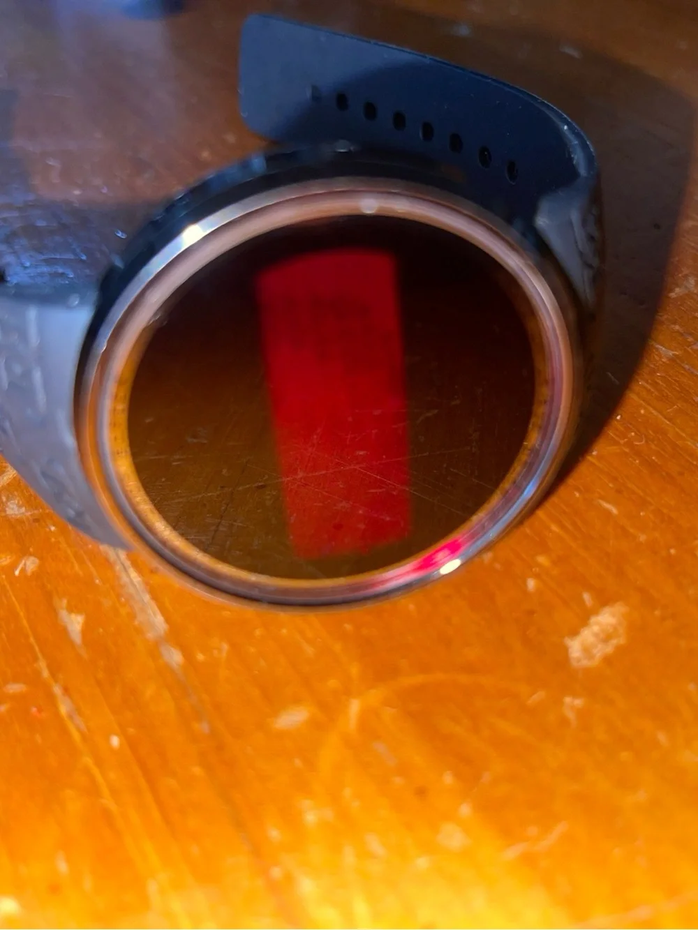 Round Black Smartwatch with Black Silicone Strap